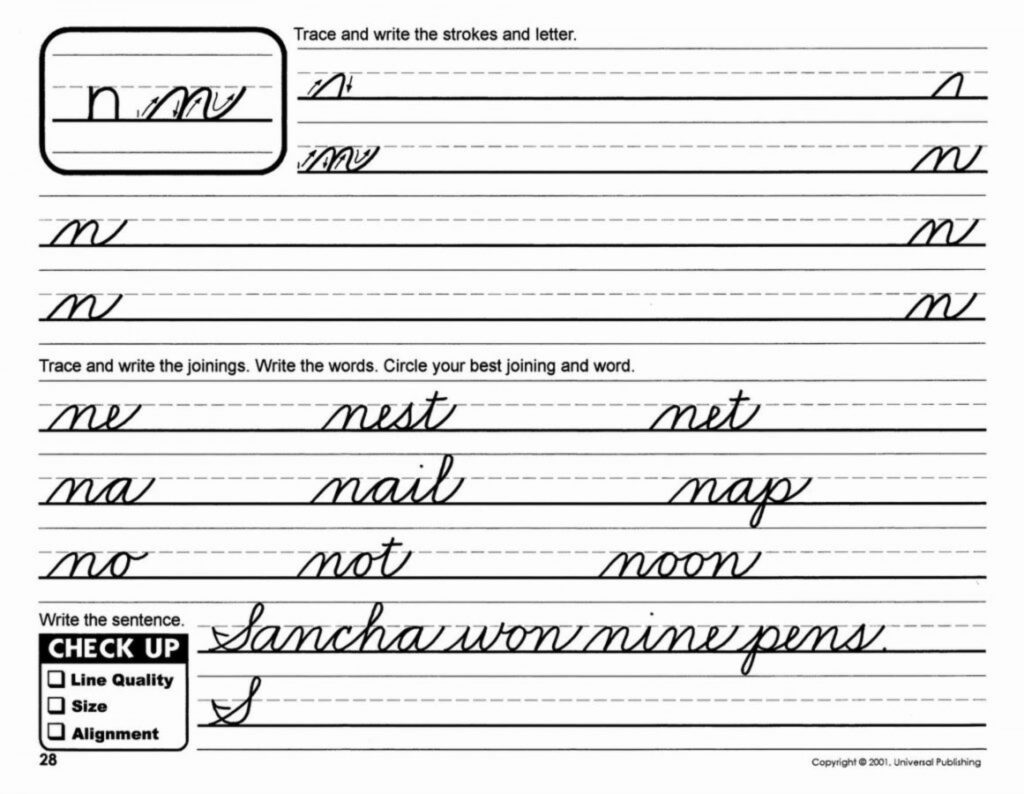 Cursive Handwriting Worksheets For 4th Grade | Handwriting Worksheets