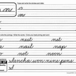 016 Printable Cursive Words Practice Writing Sheets Custom Db Excel