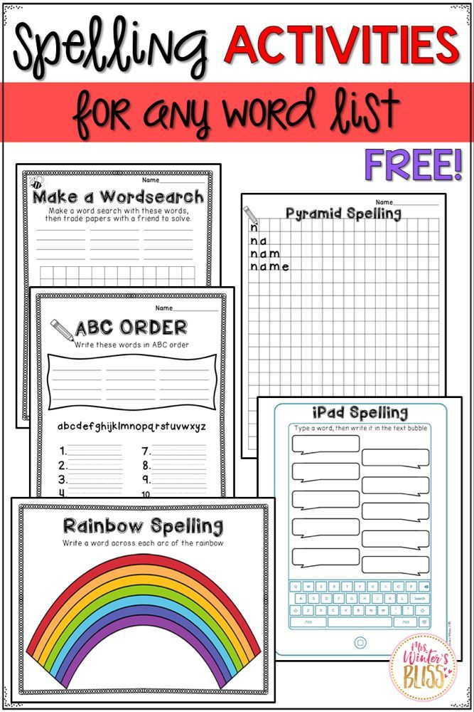 12 FREE EDITABLE Spelling Activities Spelling Word Activities 