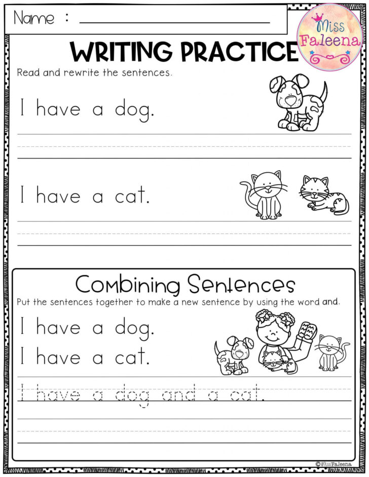 Free Writing Worksheets For Kindergarten