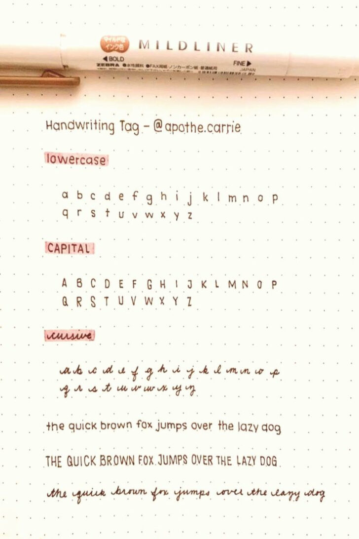 Aesthetic Handwriting Alphabet Aesthetic Handwriting Aesthetic