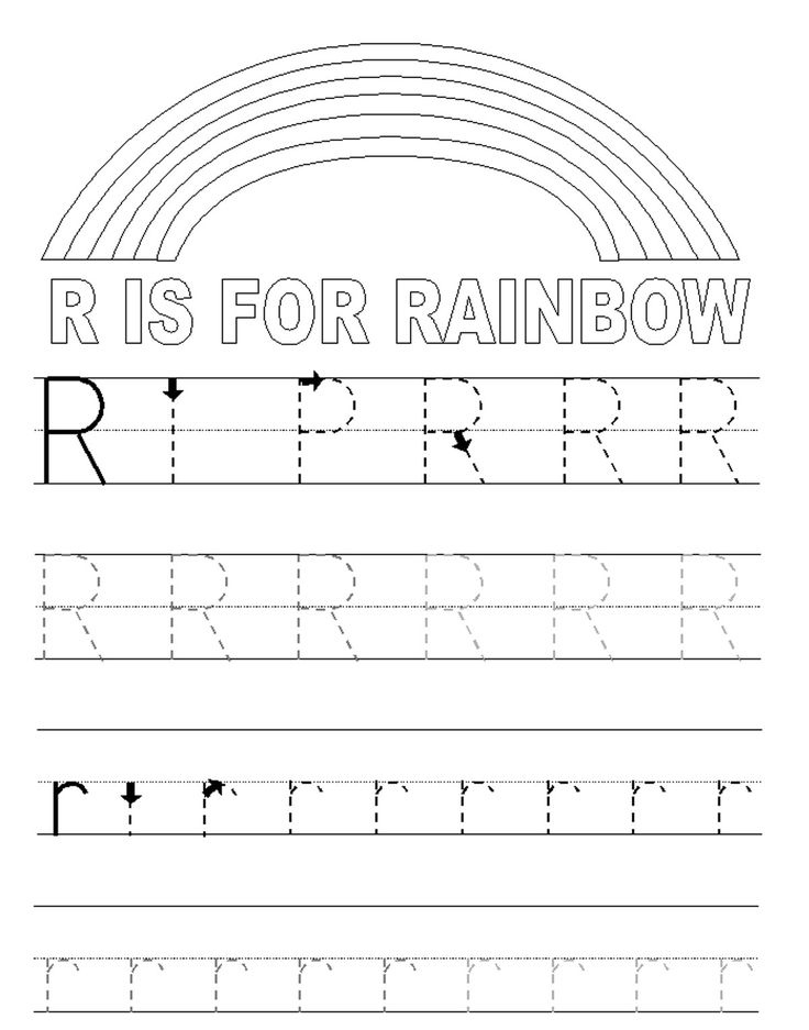 Alphabet Tracer Pages R Rainbow Http www kidscp alphabet tracer 