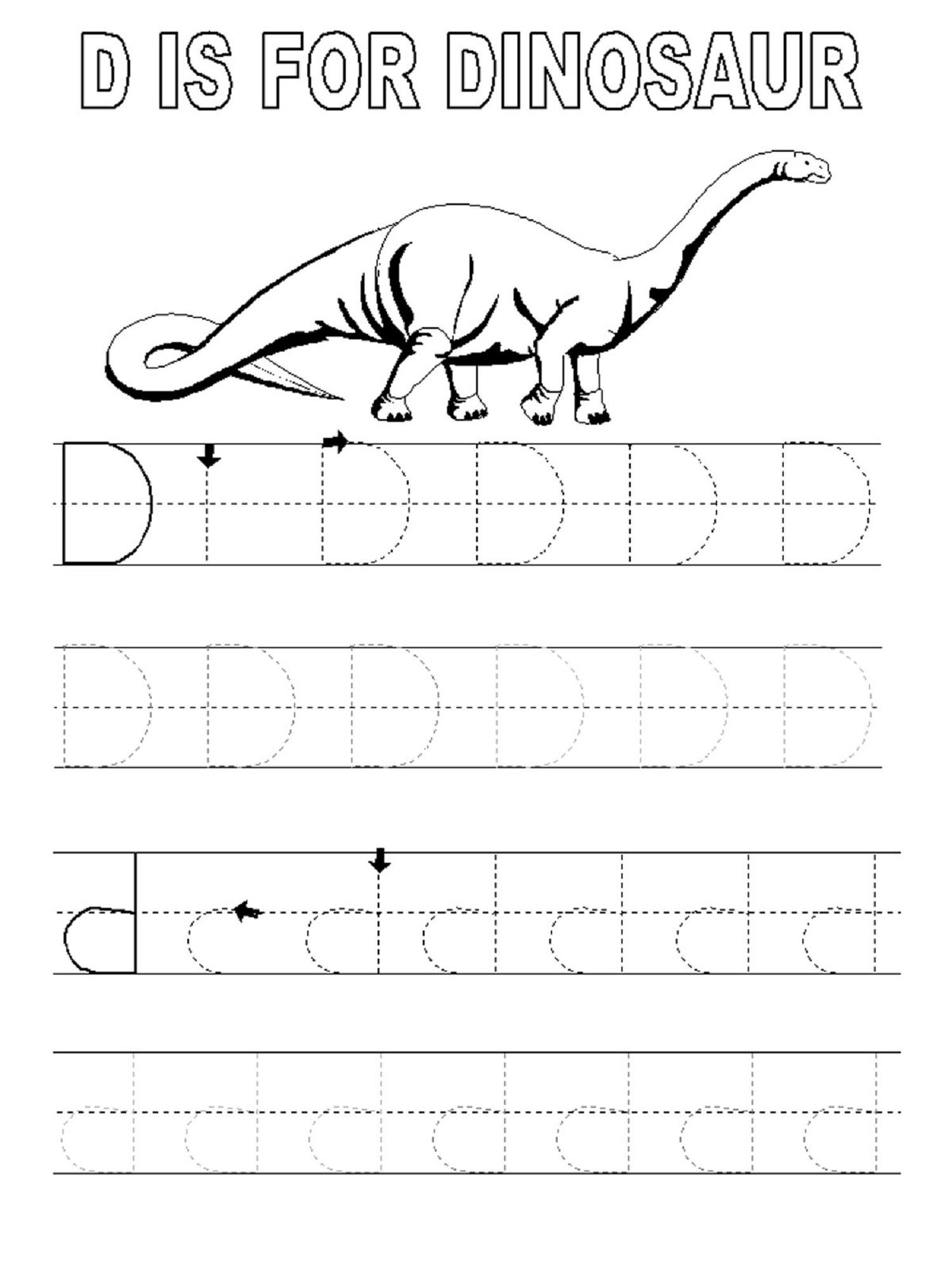 Alphabet Tracing Pages For Kids Exercise Dear Joya Letter D 