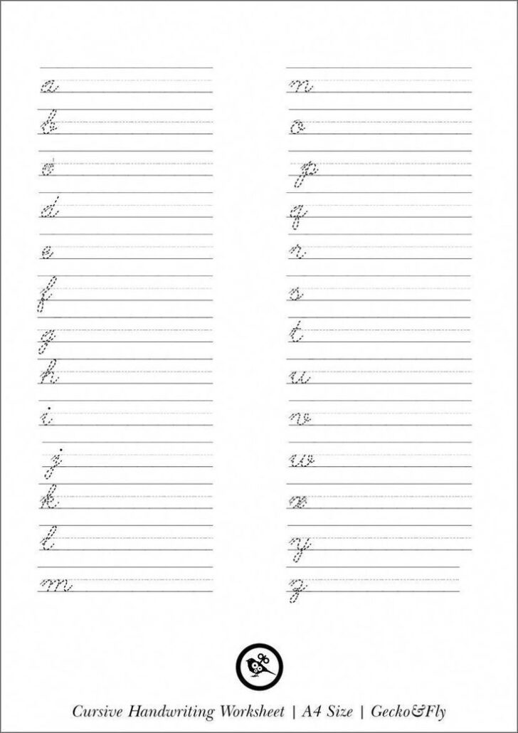 Cursive Handwriting Worksheets A-Z