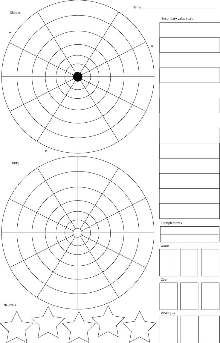Blank Color Wheel Worksheets Printable