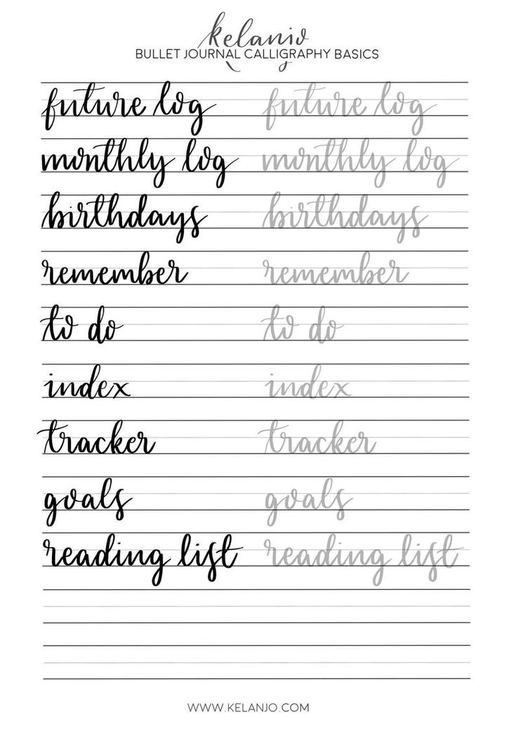 Bullet Journal Modern Calligraphy Brush Lettering Practice Etsy 