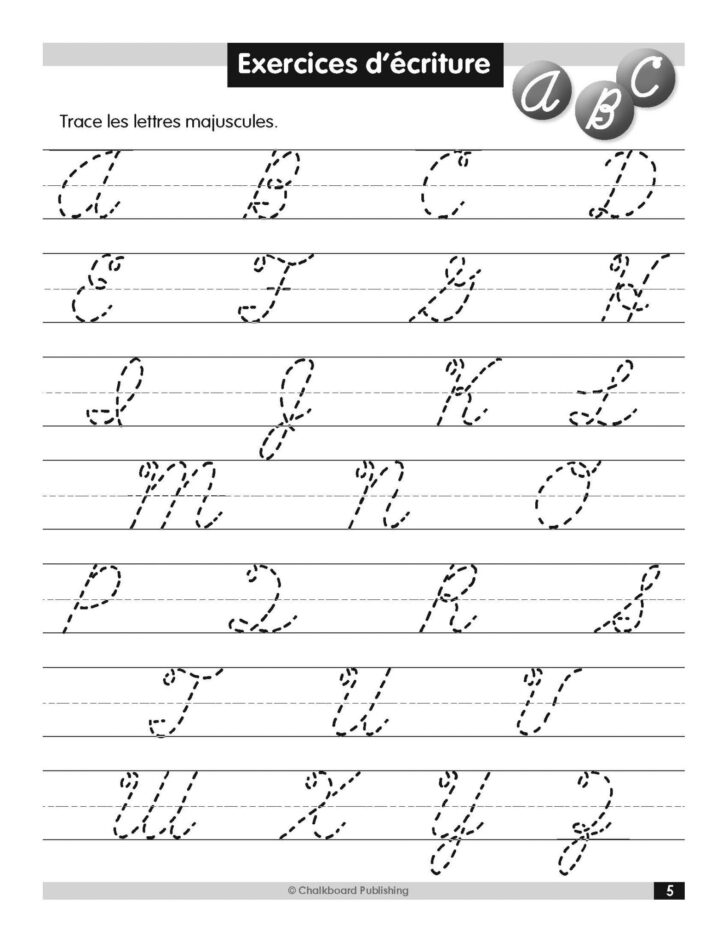 French Cursive Handwriting Worksheets