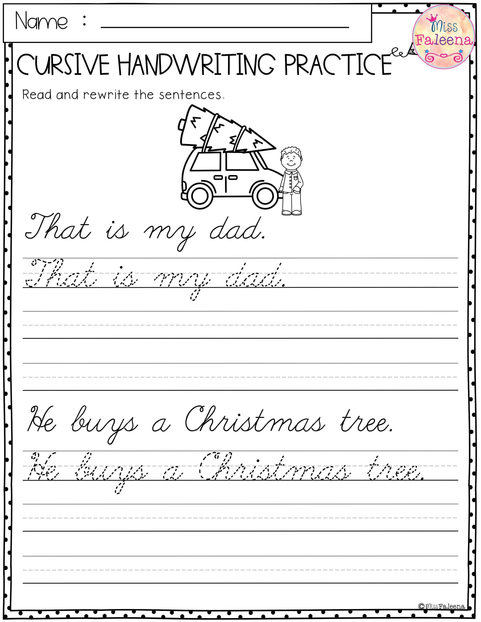 Christmas Cursive Handwriting Worksheets TracingLettersWorksheets