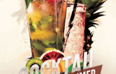 Cocktail Summer Flyer Beverage Poster Party Design Poster Food
