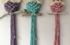 Colourful Macrame Owl Retro Owl Vintage Owl Macrame Wall Etsy