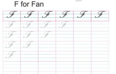 Cursive Captial Letter F Worksheet