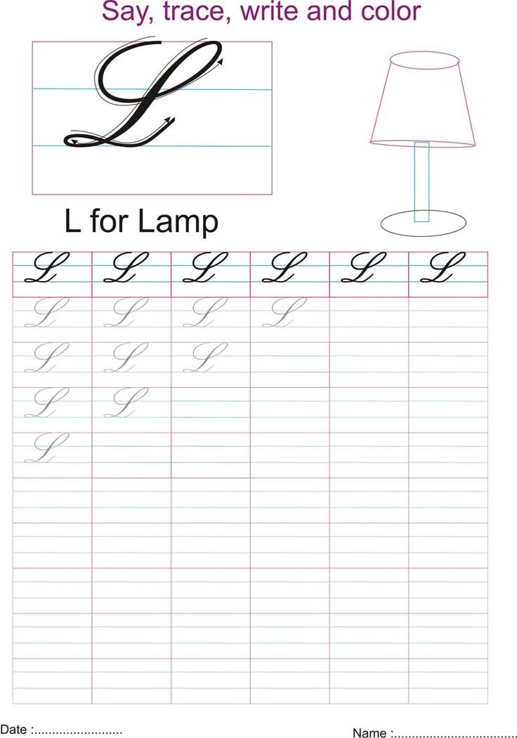 Cursive Captial Letter L Worksheet Learn Handwriting Cursive 