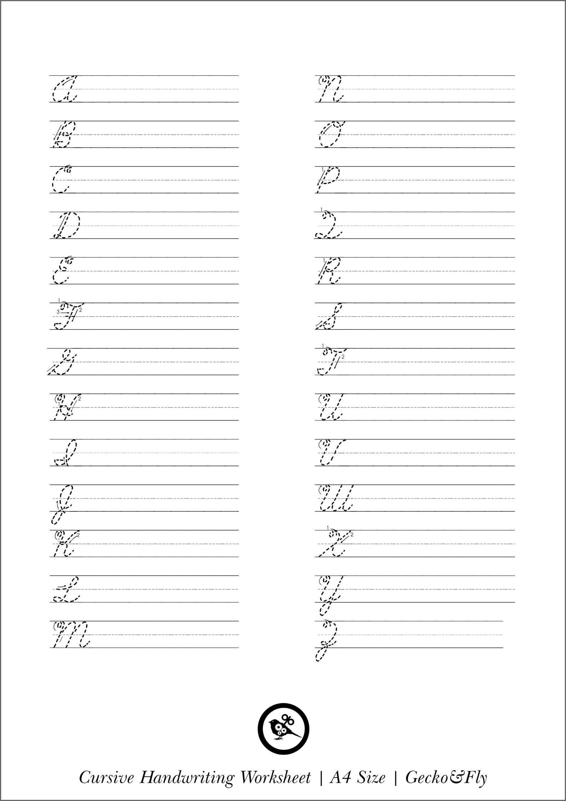 Cursive Handwriting Tracing Worksheets AlphabetWorksheetsFree
