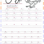 Cursive Handwriting Tracing Worksheets Letter O For Ostrich Cursive