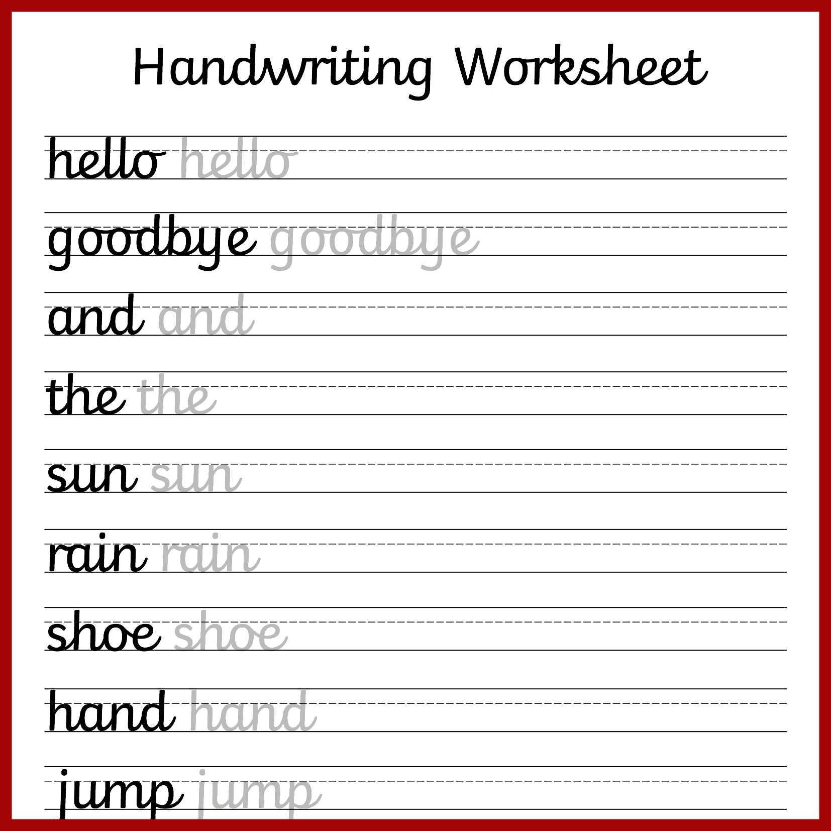 Cursive Handwriting Worksheets Free Printable Cursive Writing 