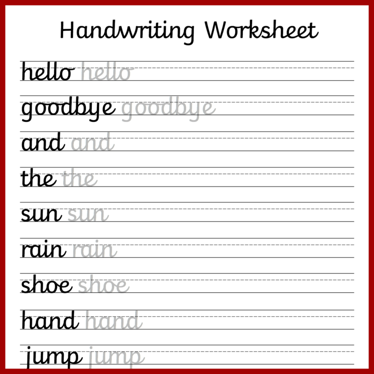 Practice Handwriting Sheets