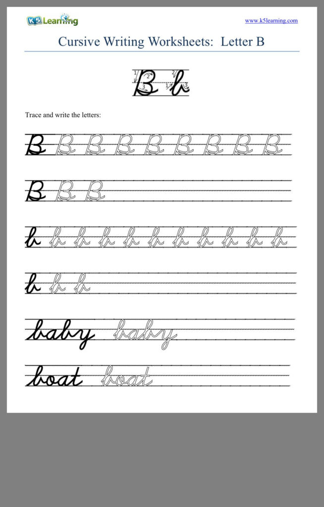 K5 Learning Handwriting Worksheets
