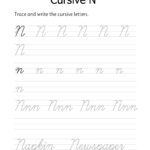 Cursive N Free Cursive Writing Worksheet For Small And Capital N Practice