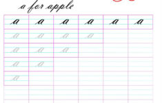 Cursive Small Letter a Worksheet