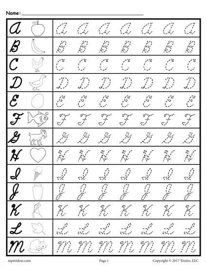 Cursive Uppercase Letter Tracing Worksheets Cursive Writing 