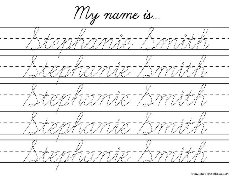 Name Cursive Handwriting Worksheets