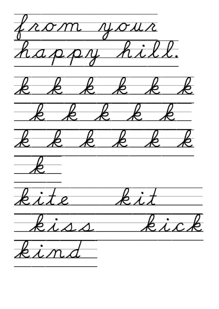 D Nealian Cursive Worksheet Handwriting Worksheets