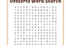 Dessert Word Search Printable Worksheet Word Find Word Searches Free