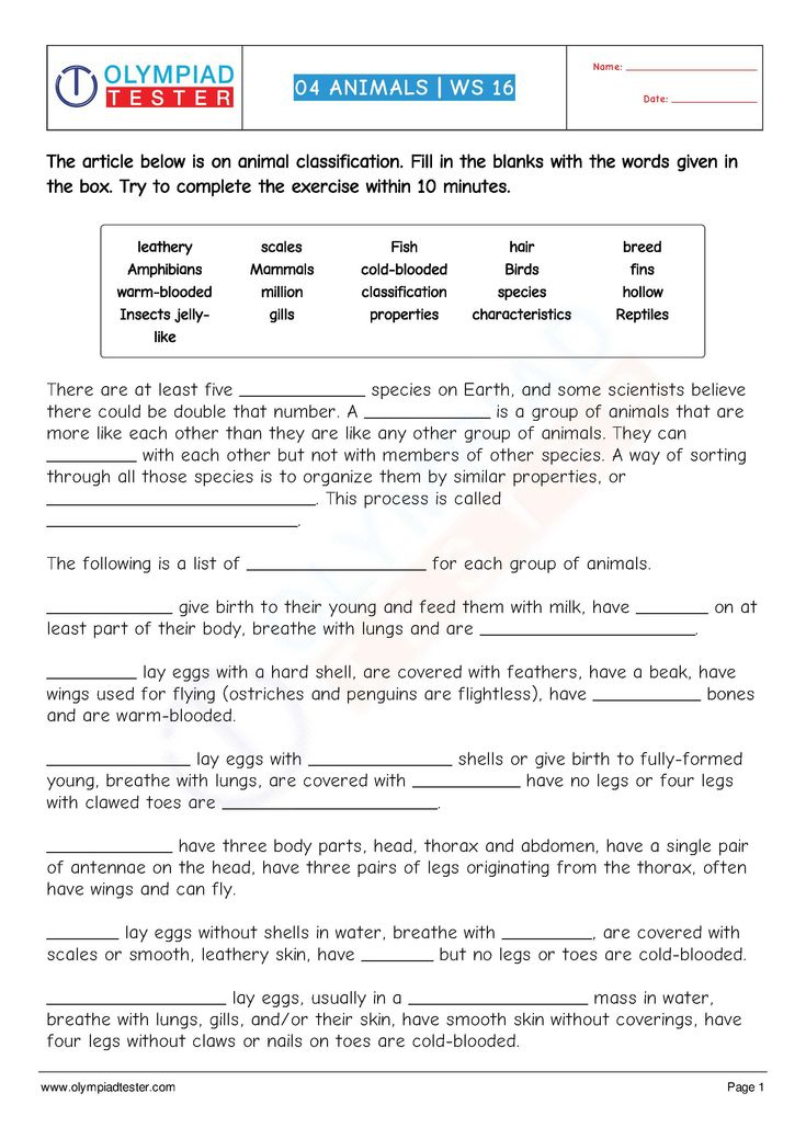 Download This Printable Grade 4 Science Worksheet Cloze In PDF 