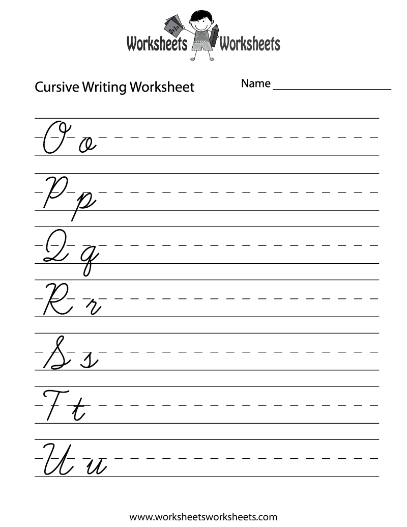 Easy Cursive Writing Worksheet Free Printable Educational Worksheet