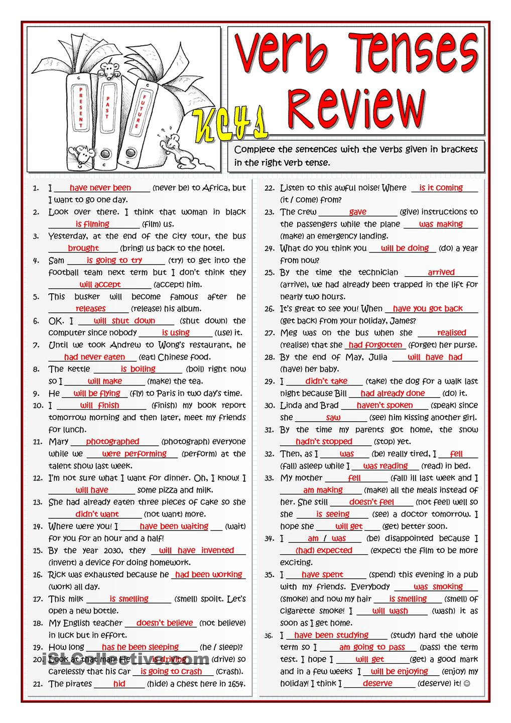 English Honori Garcia B1 VERB TENSES REVIEW