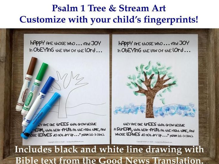 Fingerprint Art Craft For Kids Psalm 1 Bible Lesson Etsy In 2020 