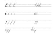 Free Beginning Cursive Writing Template Part 2 Cursive Writing