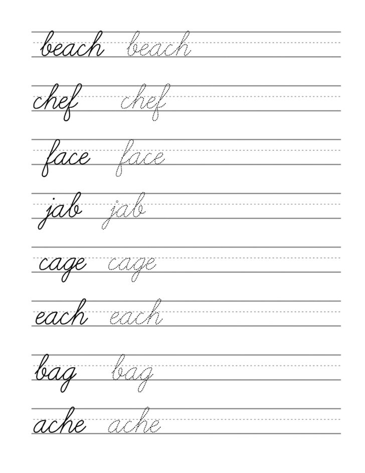 Printable Cursive Handwriting Worksheets