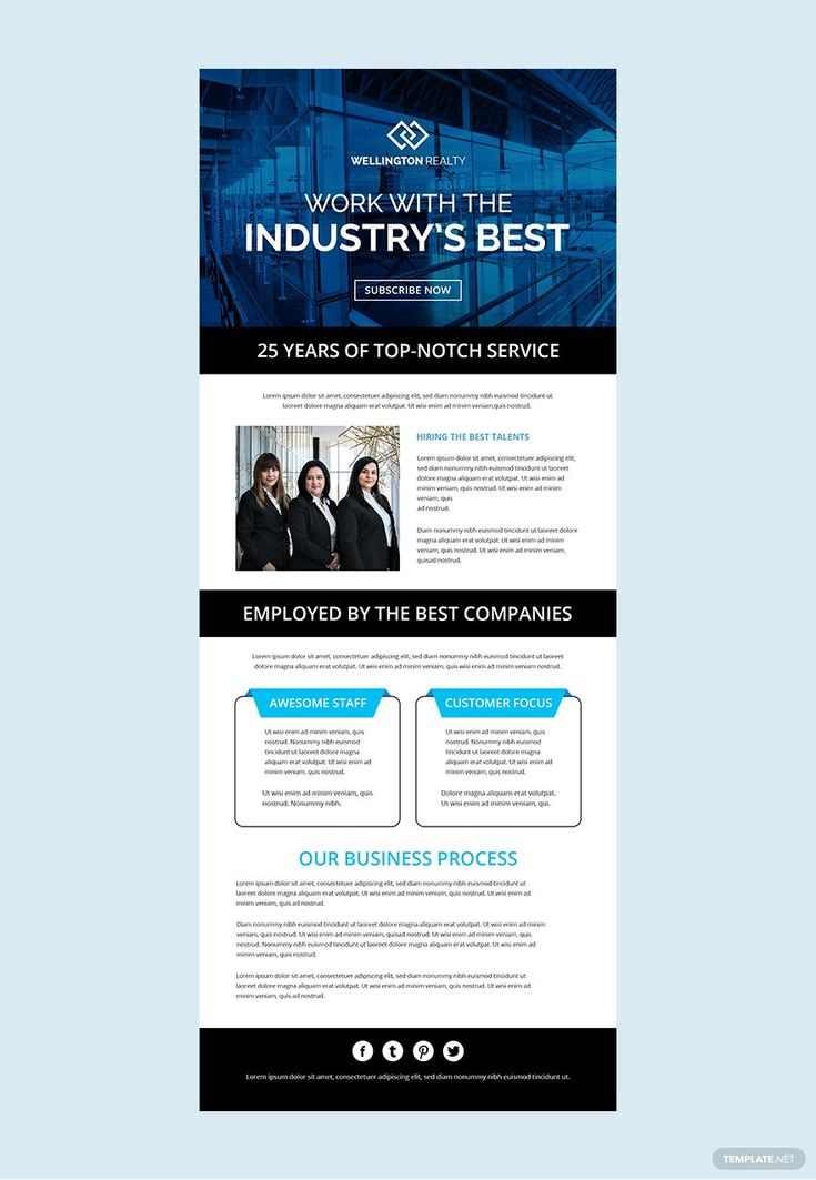 FREE Business Email Newsletter Template HTML5 Outlook PSD 