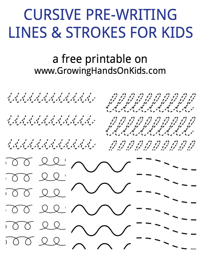 FREE Cursive Pre Writing Printable Cursive Worksheets Learning 