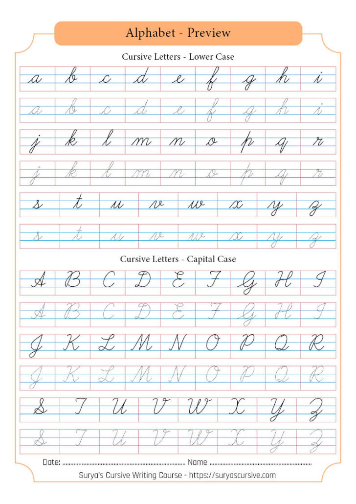 Calligraphy Handwriting Worksheets