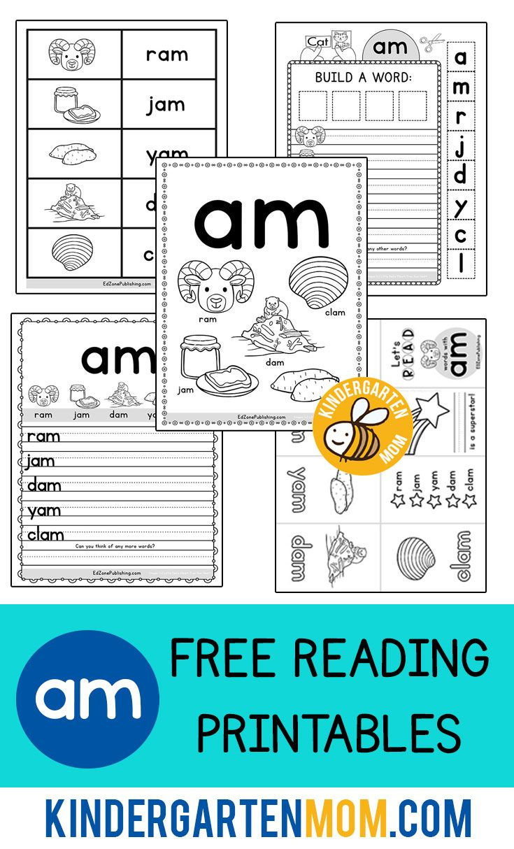 Free Phonics Printables For Students Working On The Word Family AM 