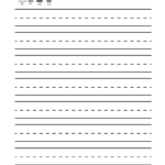 Free Printable Blank Writing Practice Worksheet For Kindergarten