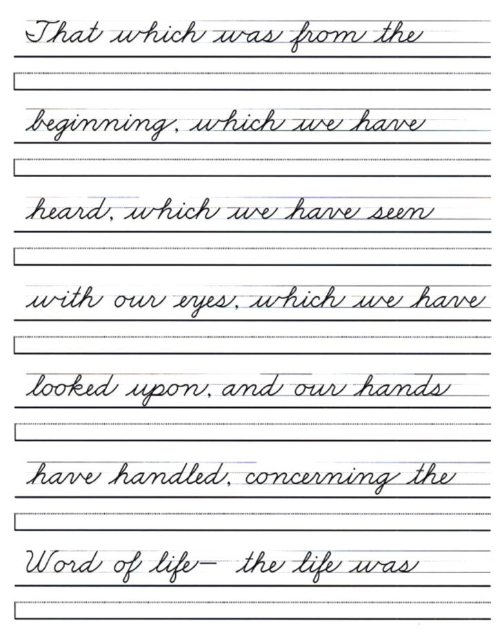 Free Printable Handwriting Worksheets For Adults
