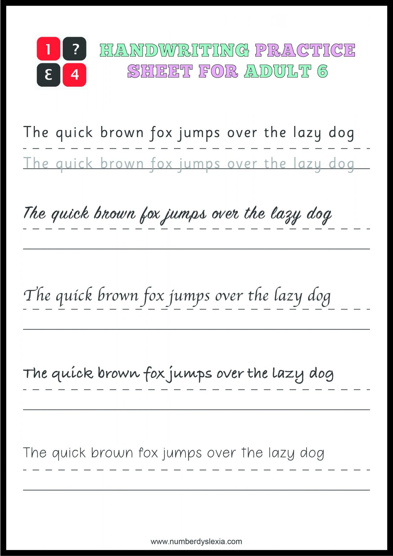 Free Handwriting Worksheets Adults Handwriting Worksheets