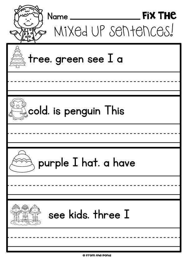 Free Printable Kindergarten Writing Sentences Worksheets Thekidsworksheet