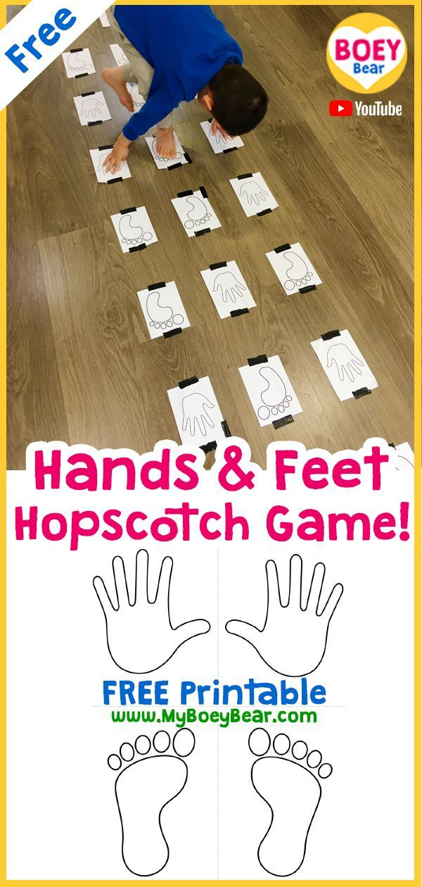 Hands Feet Hopscotch Game FREE Printable In 2020 Motor Skills 