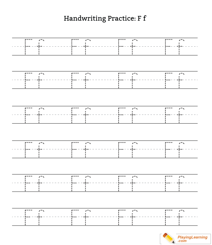 Handwriting Practice Letter F Free Handwriting Practice Letter F