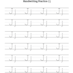 Handwriting Practice Letter J Free Handwriting Practice Letter J