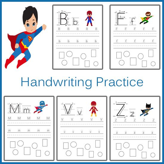Handwriting Practice Superhero One Beautiful Home Superhero 
