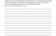 Handwriting Practise A Little Cloud character Description TMK