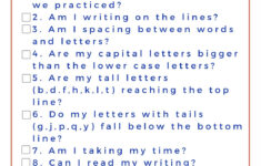 Handwriting Quick Check Self Assessment List The OT Toolbox