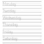 Handwriting Worksheets Days Of The Week AlphabetWorksheetsFree