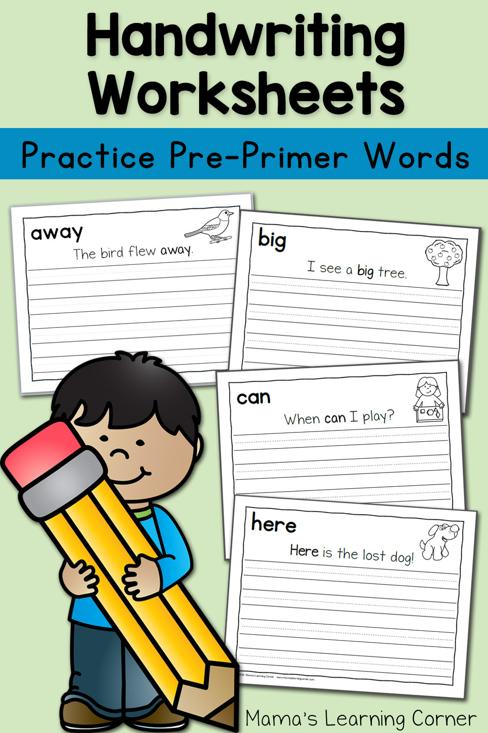 Handwriting Worksheets For Kids Pre Primer Dolch Words Mamas 