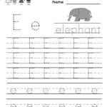 Kindergarten Letter E Writing Practice Worksheet Printable Writing